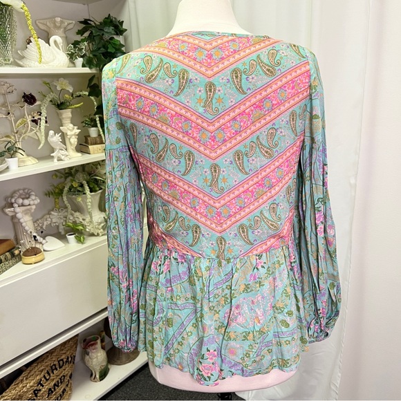 Spell & The Gypsy City Lights Sage Blouse - Picture 5 of 15